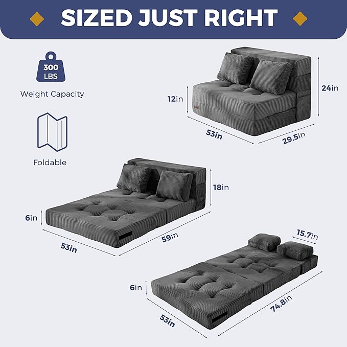 MAXYOYO Convertible Sofa Bed, Fold Out Sleeper Sofa - Image 3