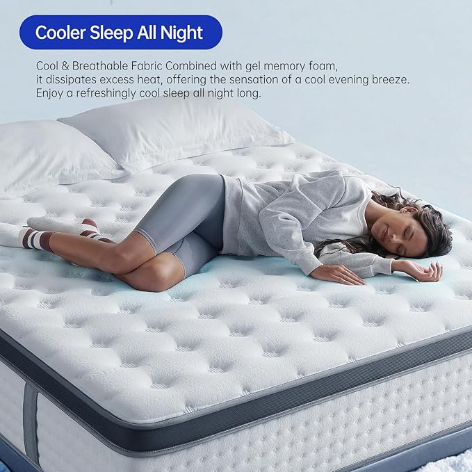 King Mattress, 14 Inch King Size Mattresses in a Box, Memory Foam Hybrid - Image 7
