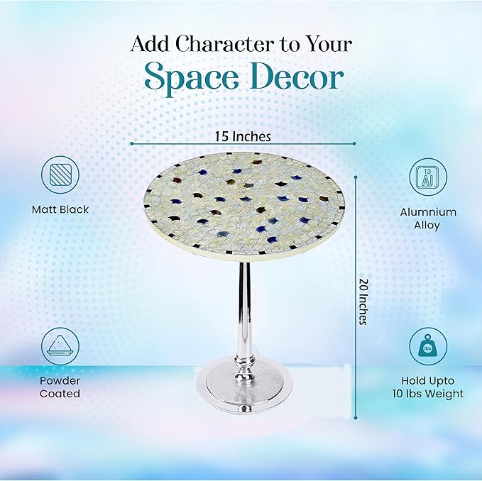 CLEENTABLE Mosaic Round End Table - Image 3