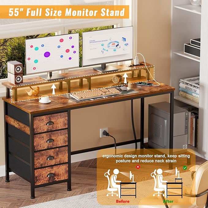 Furologee 55 Inch Computer Desk Gaming - Image 7