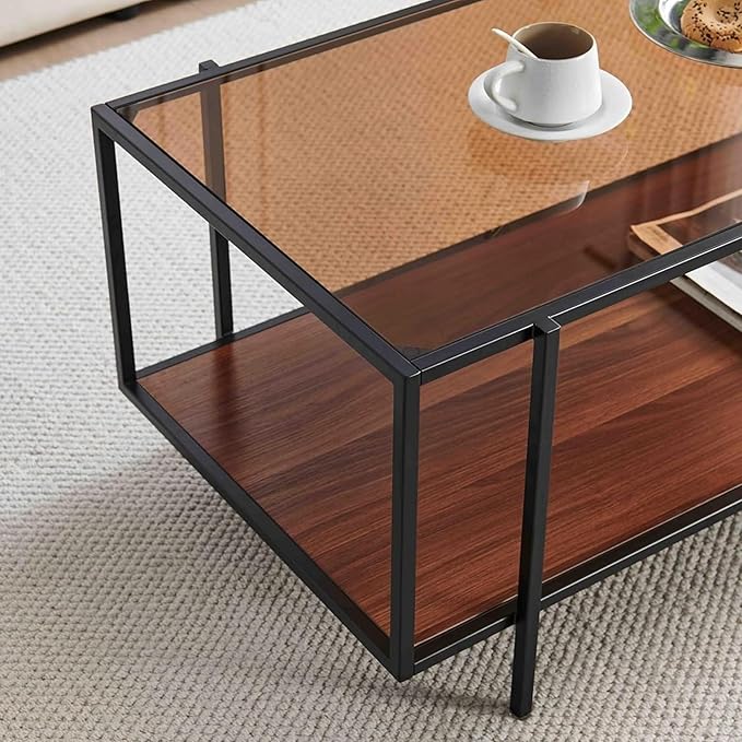 Shrine Glass Coffee Table, Modern Design, Dual-Layer Coffee Table - Image 6