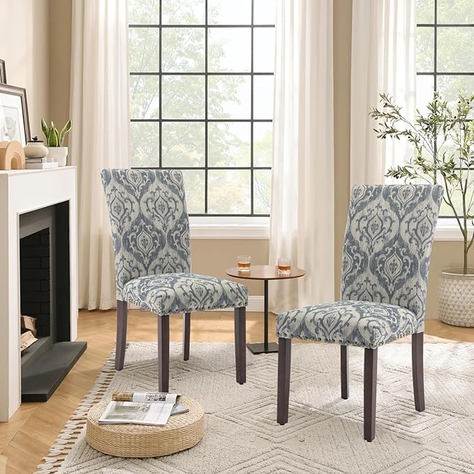 Parsons Dining Chairs Set of 2, Upholstered Nailhead Dining Room Kitchen Side - Image 7