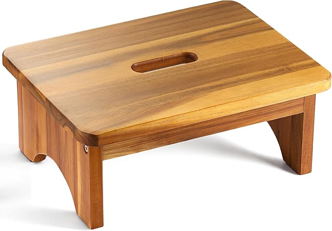 Wooden Step Stool, 6.5'' One Step Stool by FANATU