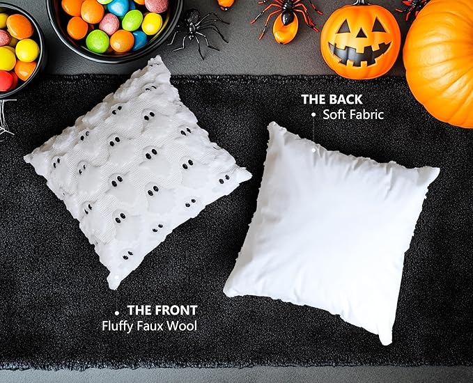 4TH Emotion Halloween Ghost Decorative Pillow Covers 16x16 Set of 2 - Image 5