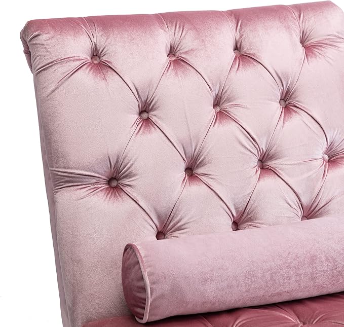 HomSof Modern Armless Velvet Chaise Lounge Indoor Chair - Image 5