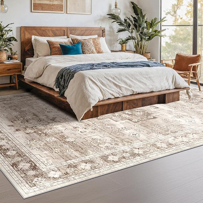 Washable Farmhouse Living Room Rug, 8x10 Area Rugs - Image 4