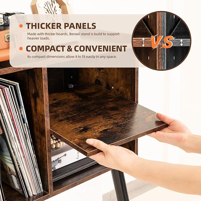 Record Player Table, Mid-Century Record Player Stand - Image 11
