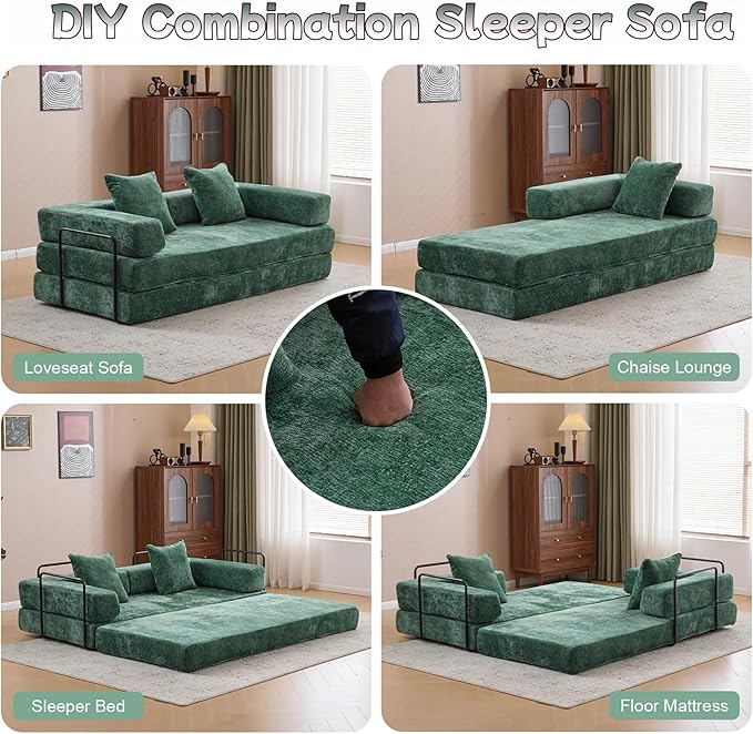 Convertible Sofa Bed, Compression Futon Sofa - Image 4