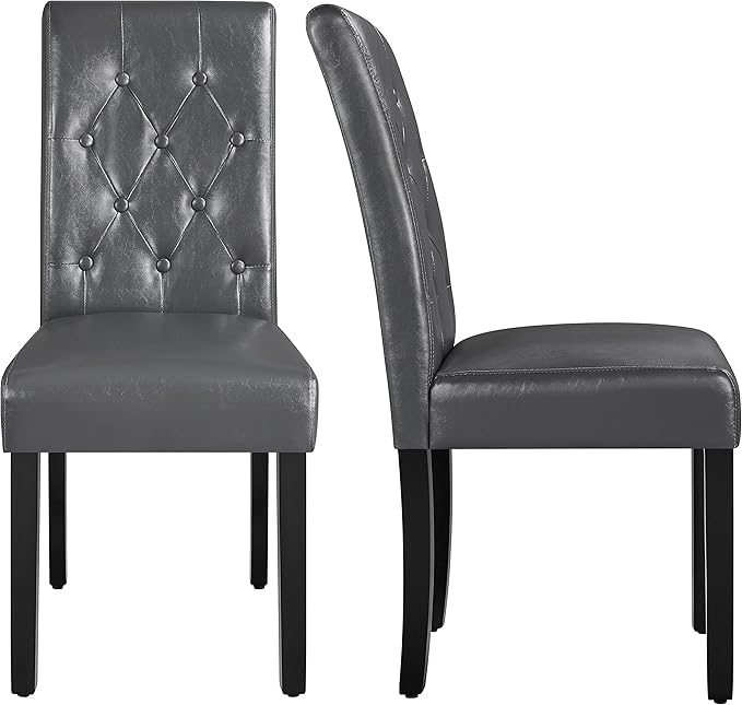 Yaheetech Dining Chairs Set of 2 Modern Style Faux Leather Dining Room Chairs by Yaheetech