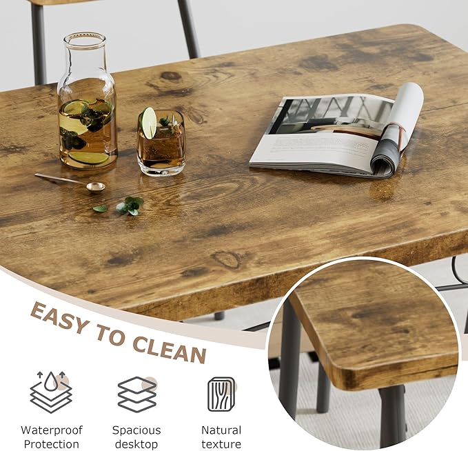 VECELO Dining Table Set for 4, 5-Piece Kitchen Table - Image 4