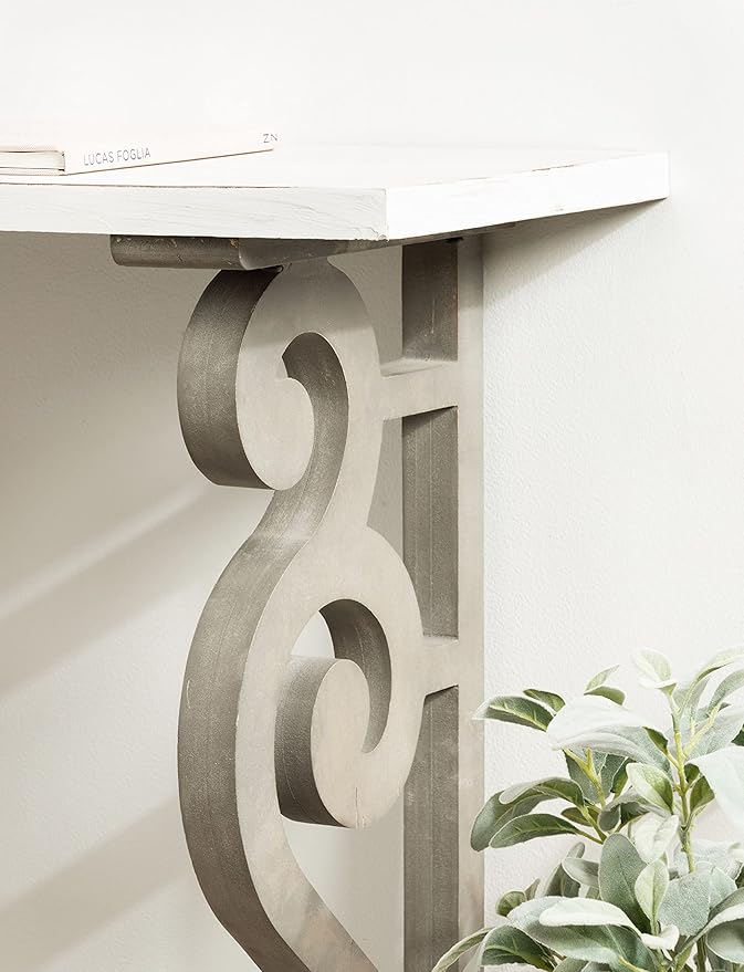 Kate and Laurel Wyldwood Solid Wood Farmhouse Console Table, Distressed White - Image 8
