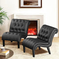 Yongqiang PU Leather Accent Chairs Set of 2 Button Tufted Upholstered Modern by lightupyourlife