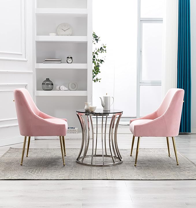 Velvet Dining Chairs Set of 2, Furniture Collection Modern Contemporary - Image 5