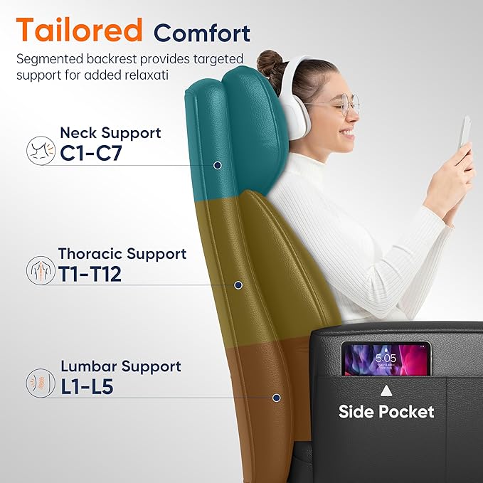 GABRYLLY Ergonomic Chair with Footrest – Wide Cross Legged Chair with - Image 9
