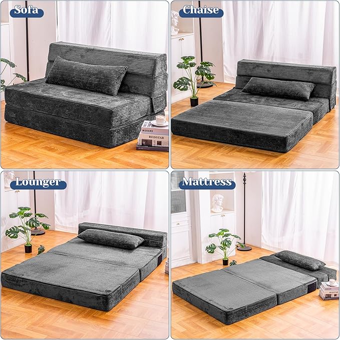 Folding Sofa Bed, Convertible Sleeper Chair - Image 4