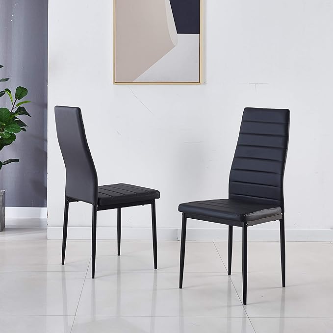 Modern Minimalist Dining Chair Fireproof Leather Sprayed Metal Pipe Diamond - Image 7