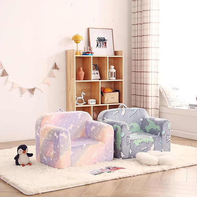 Toddler Chair Plush Kids Couch, Comfy Kids Sofa Toddler Lounger Chair - Image 8