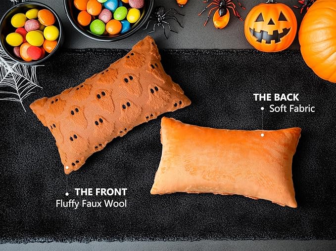 4TH Emotion Halloween Ghost Decorative Lumbar Pillow Covers 12x20 Set of 2 - Image 5