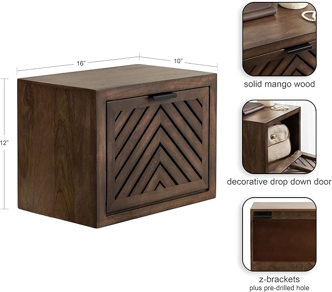 Kate and Laurel Mezzeta Modern Floating Shelf Side Table - Image 3
