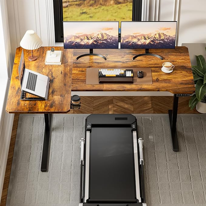 71 Inch L Shaped Standing Desk Adjustable Height, Electric Corner Standing Desk - Image 9