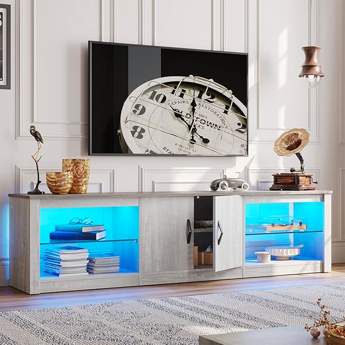 Bestier 70 Inch Led TV Stand for 75 Inch TV Large Entertainment Center Gaming by Bestier