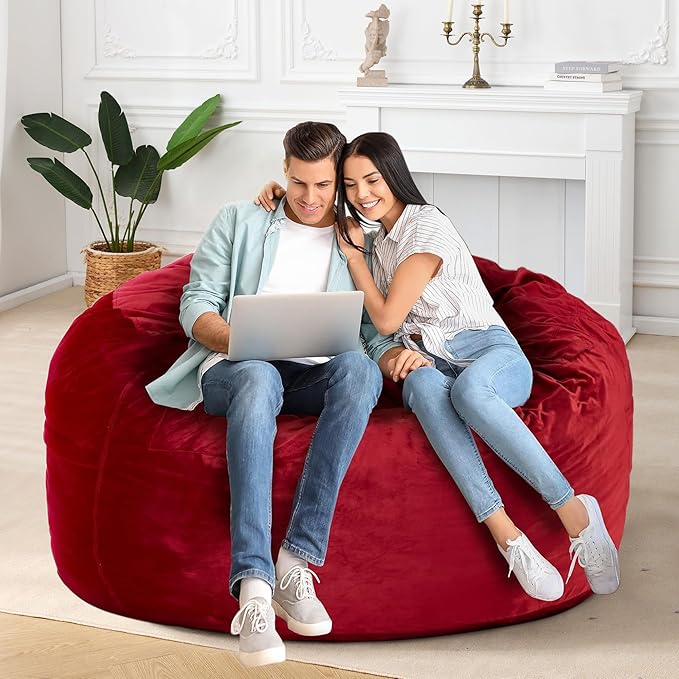 HABUTWAY Bean Bag Chair: Giant 5' Memory Foam Furniture Bean Bag Chair - 5Ft - Image 2