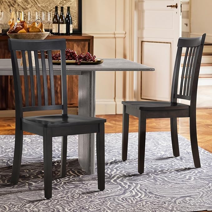 COLAMY Wooden Dining Chairs Set of 4, Spindle High Back Windsor Kitchen Side - Image 3