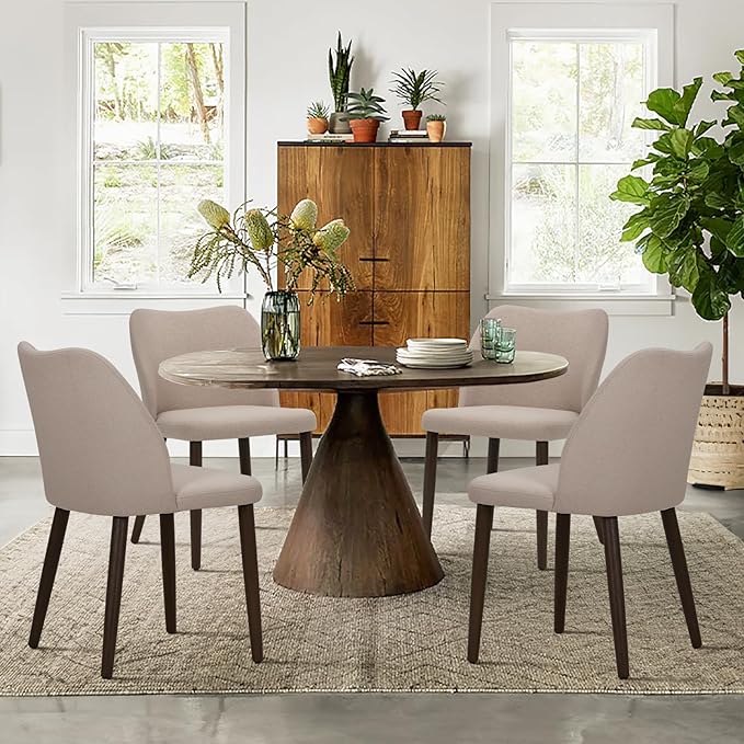 COLAMY Upholstered Dining Chairs Set of 6, Modern Fabric Dining Room Kitchen - Image 3