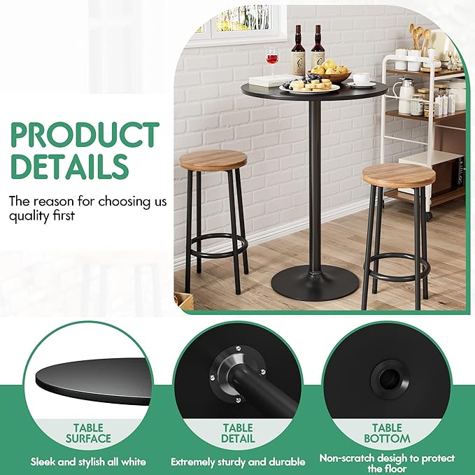 Shahoo Round Bar Table, Cocktail Tables - Image 6
