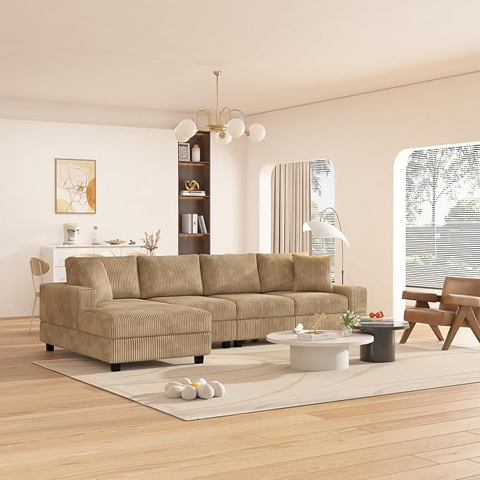 Eafurn 132.68" Oversized L Shaped Modular Sectional Sofa Couch - Image 4