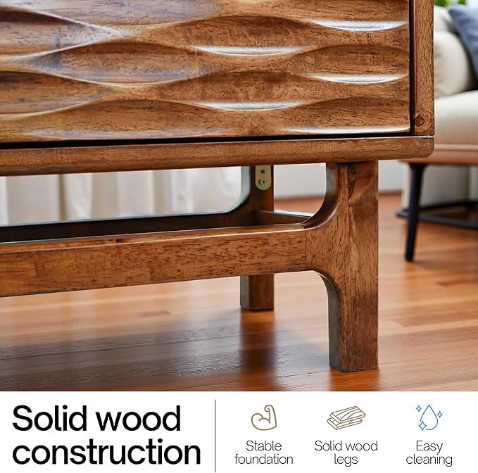 Acacia Elara Wood TV Stand for TVs up to 75+ Inch Entertainment Center - Image 8