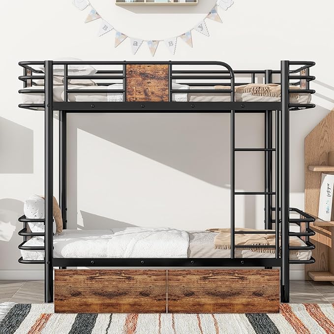 Twin XL Over Twin XL Metal Bunk Bed - Image 3