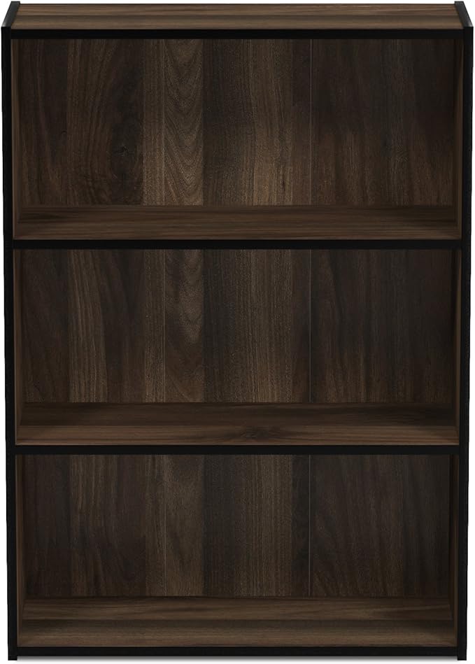 Furinno Pasir 3-Tier Open Shelf Bookcase, Columbia Walnut - Image 6