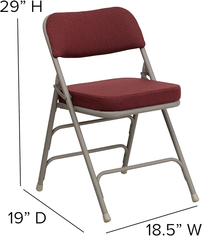 Flash Furniture 4 Pack HERCULES Series Premium Curved Triple Braced & Double - Image 3