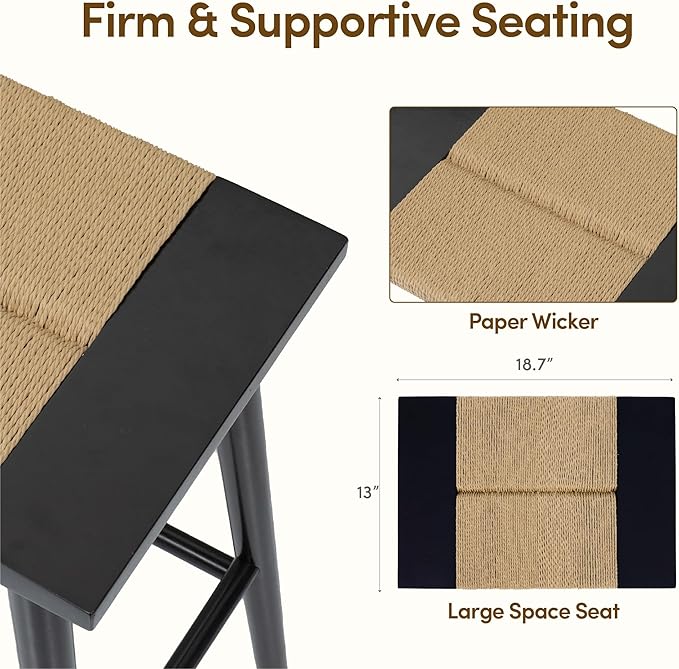 Thor Wicker Counter Height Wooden Counter Stool - Image 4