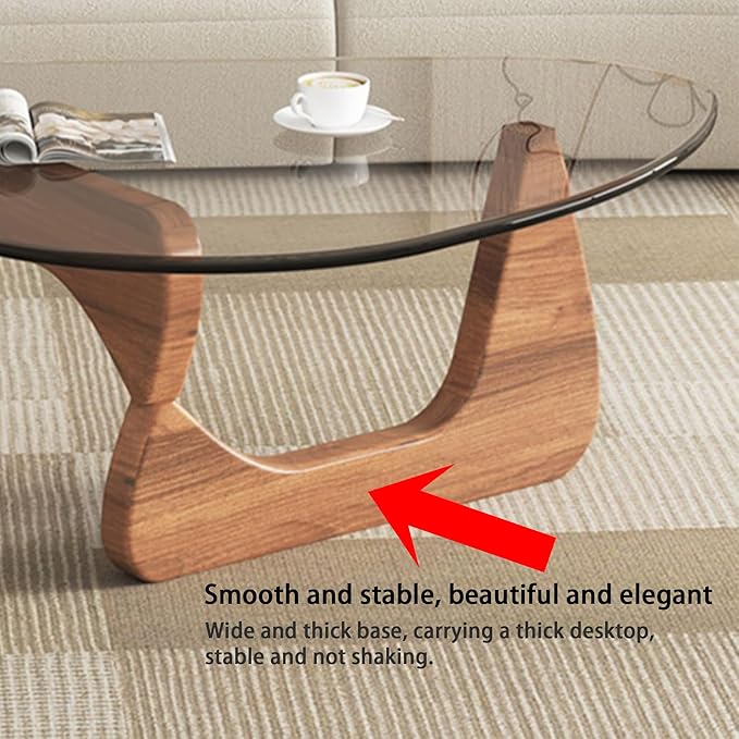 EASYSOUL Modern Glass Coffee Table, 32.68" D x 22.44" W x 15.75" H, Abstract - Image 9
