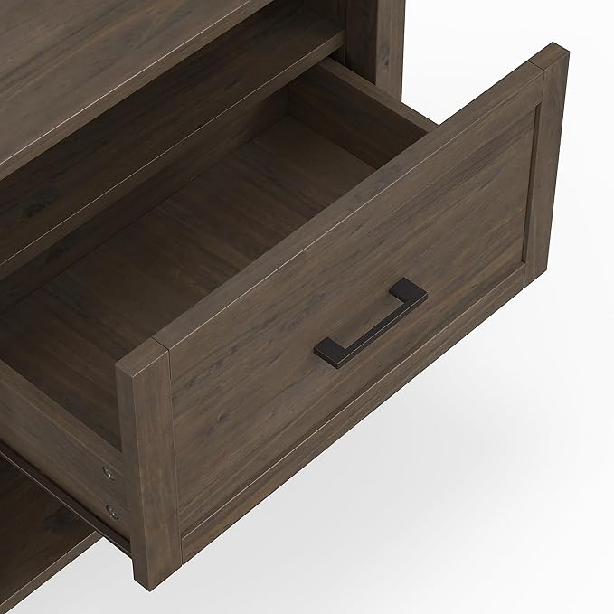 SIMPLIHOME Ela SOLID WOOD 24 Inch Wide Transitional Bedside Table in Smoky Brown - Image 8