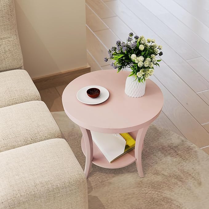 Roundhill Furniture Perth Contemporary Round End Table - Image 3