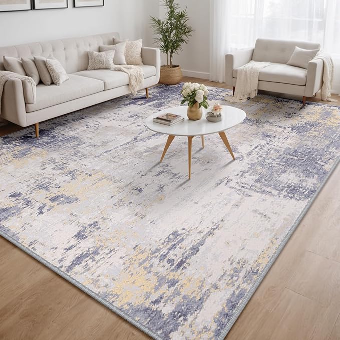 Washable Area Rugs 6'x9' Non-Slip Modern Abstract Soft - Image 9