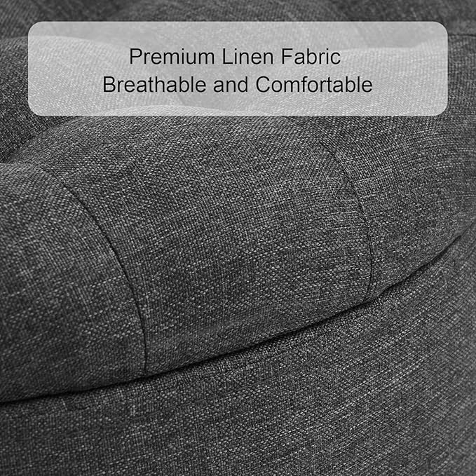 Furniliving 18.7inch Storage Round Ottoman, Footstools - Image 6