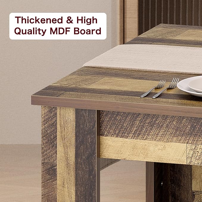 CABIHOME Dining Table for 4-6, Farmhouse Large Kitchen Dining Table, - Image 5