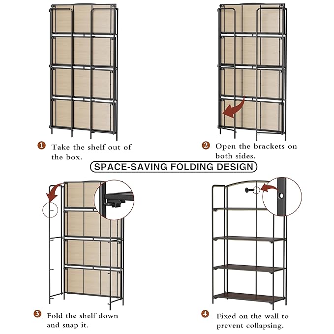 Crofy No Assembly Folding Bookshelf - Image 5