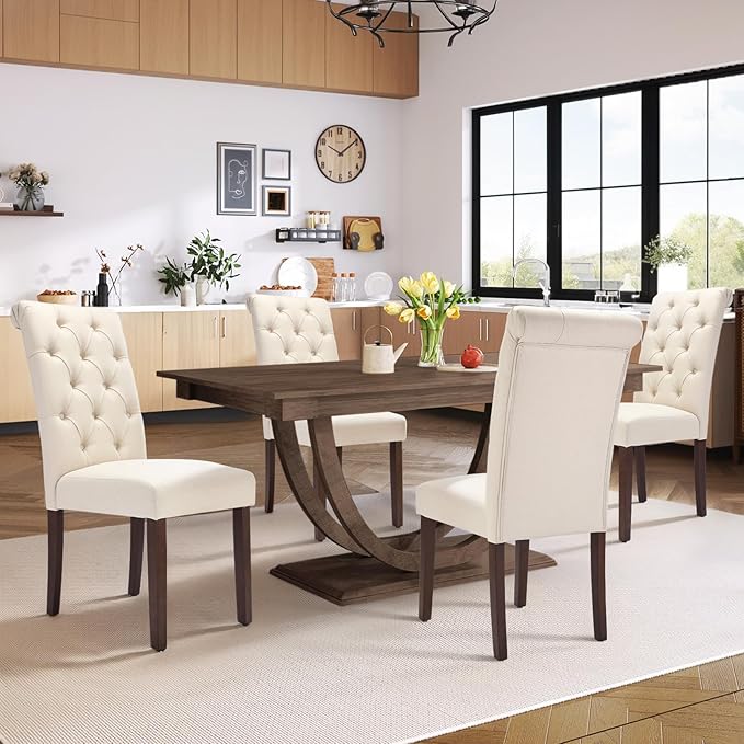 COLAMY Tufted Dining Chairs Set of 2, Accent Parsons Diner Chair Upholstered - Image 5
