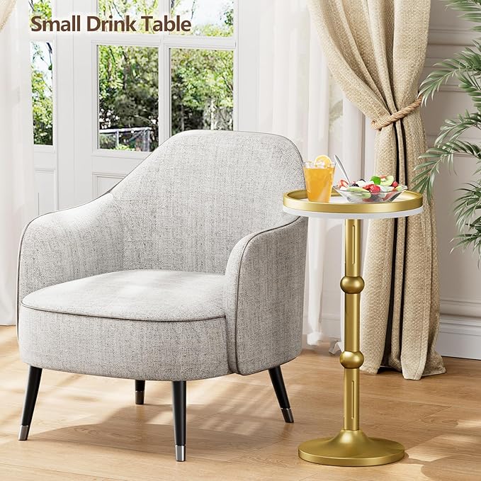 Small Round Side Table, Coffee Drink Table - Image 2