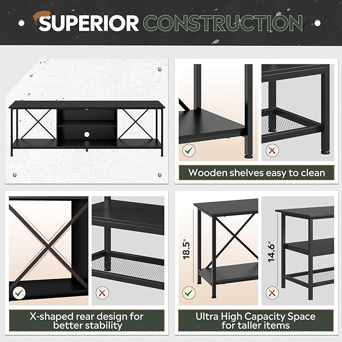 WLIVE TV Stand for 70 Inch TV, Entertainment Center - Image 6