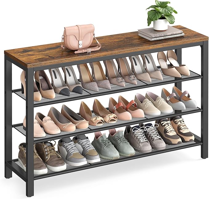 VASAGLE 4 Tier Shoe Rack, Shoe Organizer by VASAGLEbySONGMICSHOME