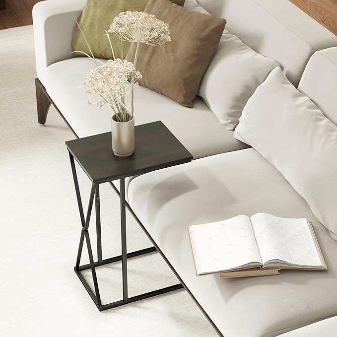 Manora TV Dinner Tray Table, C Shaped End Table - Image 8