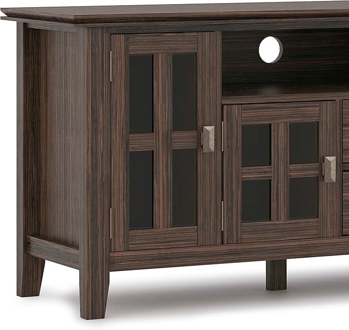 SIMPLIHOME Artisan SOLID WOOD 72 inch Wide Transitional TV Media Stand in - Image 6