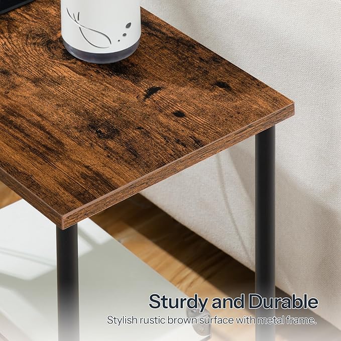 HOOBRO Side Table with Charging Station, End Table with USB Port and Outlet - Image 9