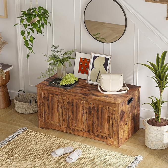 DINZI LVJ Storage Chest, 39.4”Wooden Storage Box - Image 8
